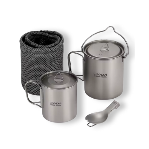 Ultralight titanium cooking pot with 750ml cup